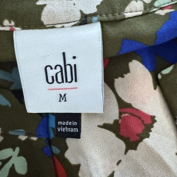 CAbi Women’s Chiffon Sleeveless Blouse Size M Semi-Sheer Floral Print Style 3981 - Picture 7 of 8